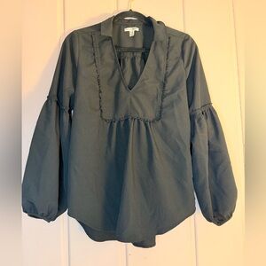 Amuse Society Black V-Neck Blouse